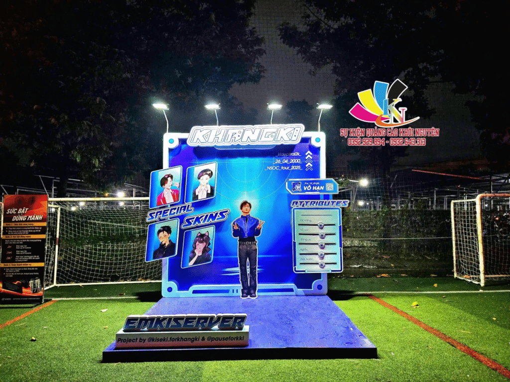 Backdrop check-in sự kiện KHANGKI (ban đêm)